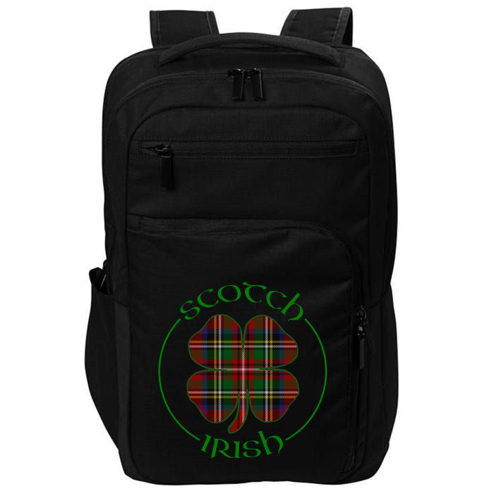 Tartan Shamrock Scots Scotch Irish Pride Ireland Graphic Gift Impact Tech Backpack