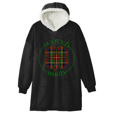 Tartan Shamrock Scots Scotch Irish Pride Ireland Graphic Gift Hooded Wearable Blanket