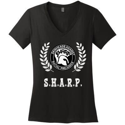 Traditional Skinhead S.H.A.R.P Oi Ska Skinheadsharp Women's V-Neck T-Shirt