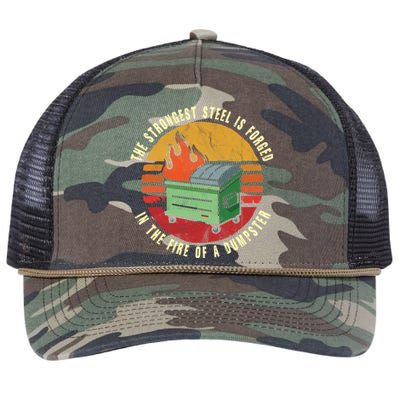 The Strongest Steel Is Forged In The Fire Of A Dumpster Gift Retro Rope Trucker Hat Cap