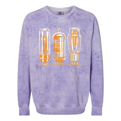 Throwback Style Stereo Amplifier Vacuum Tubes Colorblast Crewneck Sweatshirt