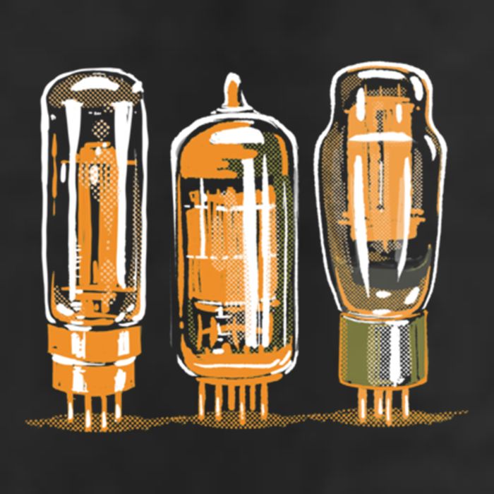Throwback Style Stereo Amplifier Vacuum Tubes 7 Panel Mesh Trucker Snapback Hat
