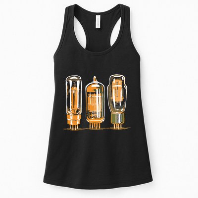 Throwback Style Stereo Amplifier Vacuum Tubes Womens Tank Top