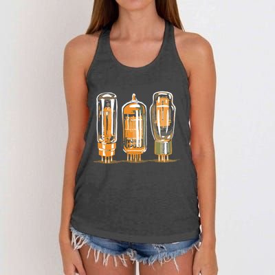 Throwback Style Stereo Amplifier Vacuum Tubes Women's Knotted Racerback Tank