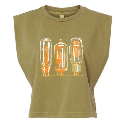 Throwback Style Stereo Amplifier Vacuum Tubes Garment-Dyed Women's Muscle Tee