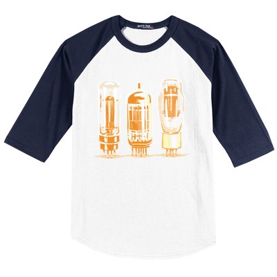 Throwback Style Stereo Amplifier Vacuum Tubes Baseball Sleeve Shirt