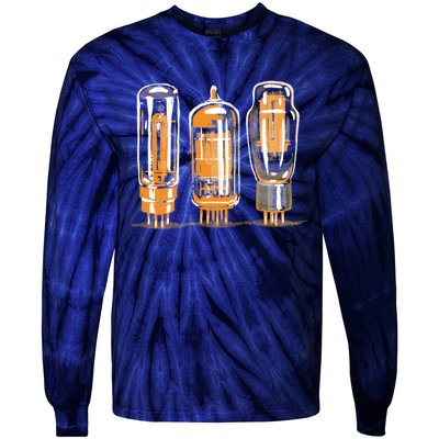 Throwback Style Stereo Amplifier Vacuum Tubes Tie-Dye Long Sleeve Shirt