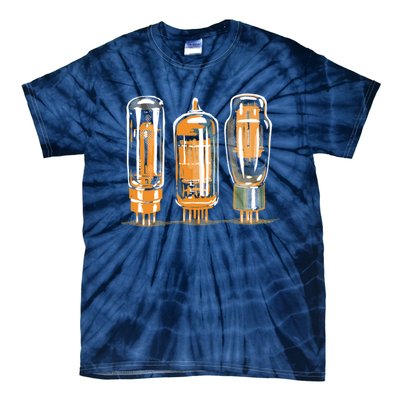 Throwback Style Stereo Amplifier Vacuum Tubes Tie-Dye T-Shirt