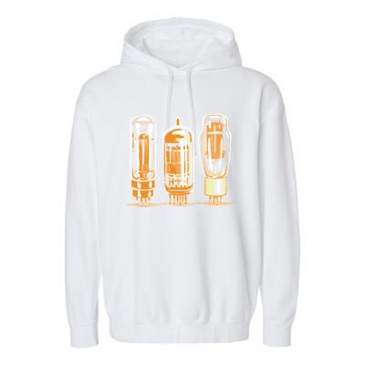 Throwback Style Stereo Amplifier Vacuum Tubes Garment-Dyed Fleece Hoodie