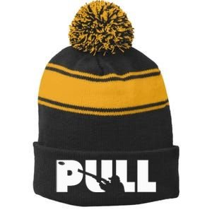 Trap Skeet Shooting Clay Pigeon Hunter Shotgun Stripe Pom Pom Beanie