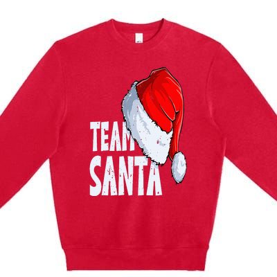 Team Santa Squad Santa hat Merry Christmas Xmas Premium Crewneck Sweatshirt