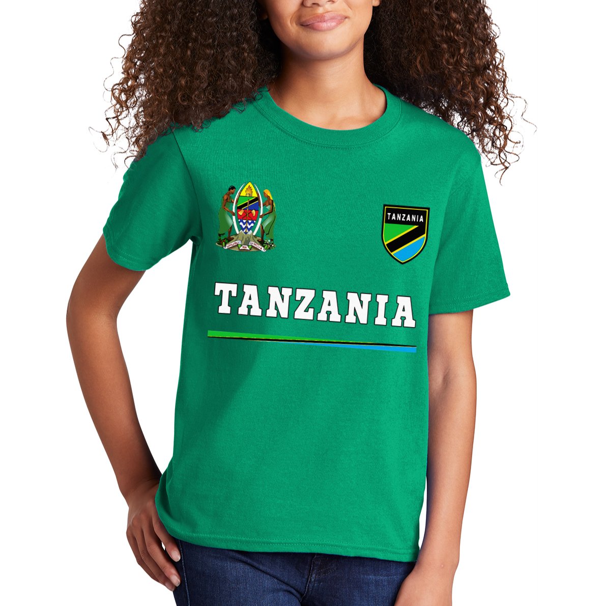 Tanzania Sport Soccer Jersey Flag Football Kids T-Shirt