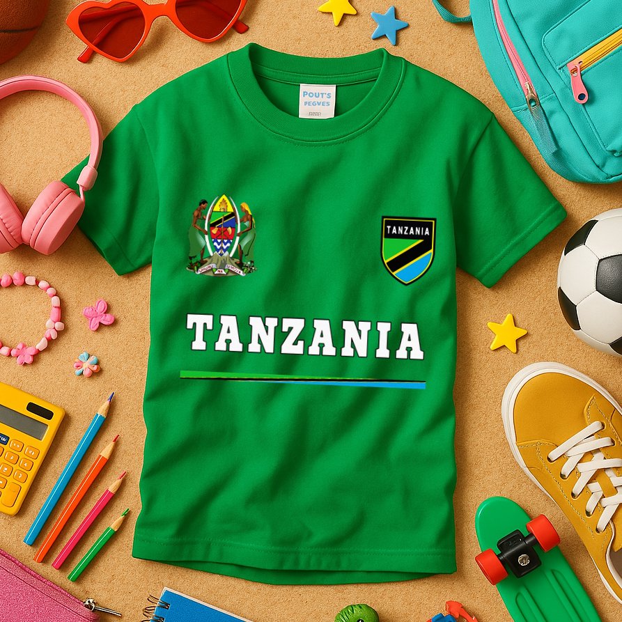 Tanzania Sport Soccer Jersey Flag Football Kids T-Shirt