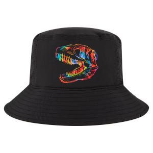 TRex Skull Skeleton Tie Dye Dino Bones Fossil Dinosaur Gift Cool Comfort Performance Bucket Hat