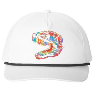 TRex Skull Skeleton Tie Dye Dino Bones Fossil Dinosaur Gift Snapback Five-Panel Rope Hat