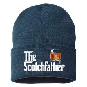 The Scotchfather Scotch Father Dad Fathers Day Drinking Sustainable Knit Beanie