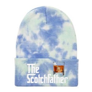 The Scotchfather Scotch Father Dad Fathers Day Drinking Tie Dye 12in Knit Beanie