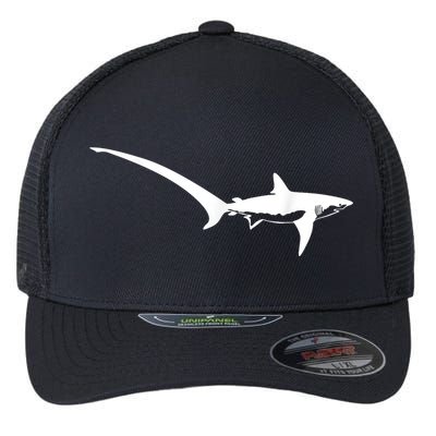 Thresher Shark Silhouette Simple Shark Design Flexfit Unipanel Trucker Cap