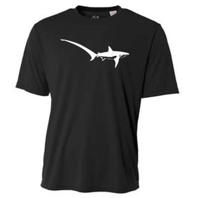 Thresher Shark Silhouette Simple Shark Design Cooling Performance Crew T-Shirt