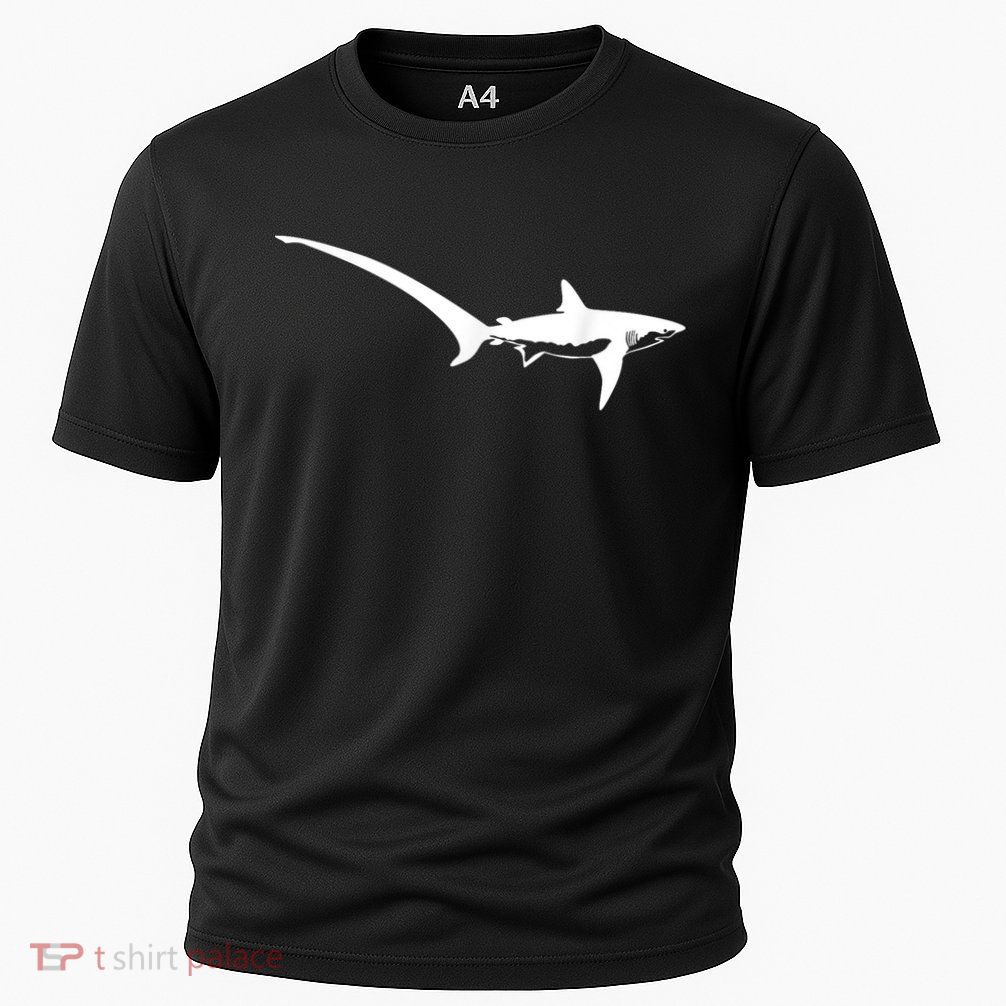 Thresher Shark Silhouette Simple Shark Design Performance Shirt