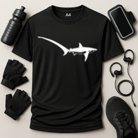 Thresher Shark Silhouette Simple Shark Design Performance Shirt