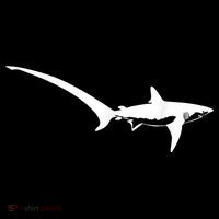 Thresher Shark Silhouette Simple Shark Design Performance Shirt