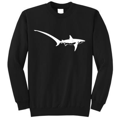 Thresher Shark Silhouette Simple Shark Design Sweatshirt
