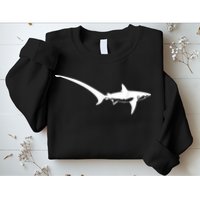 Thresher Shark Silhouette Simple Shark Design Sweatshirt