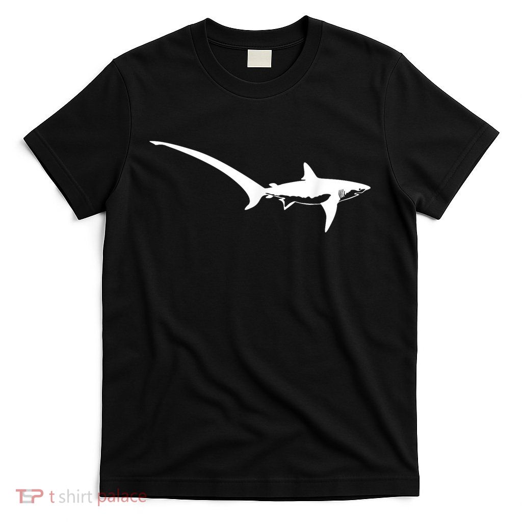 Thresher Shark Silhouette Simple Shark Design T-Shirt