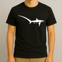 Thresher Shark Silhouette Simple Shark Design T-Shirt