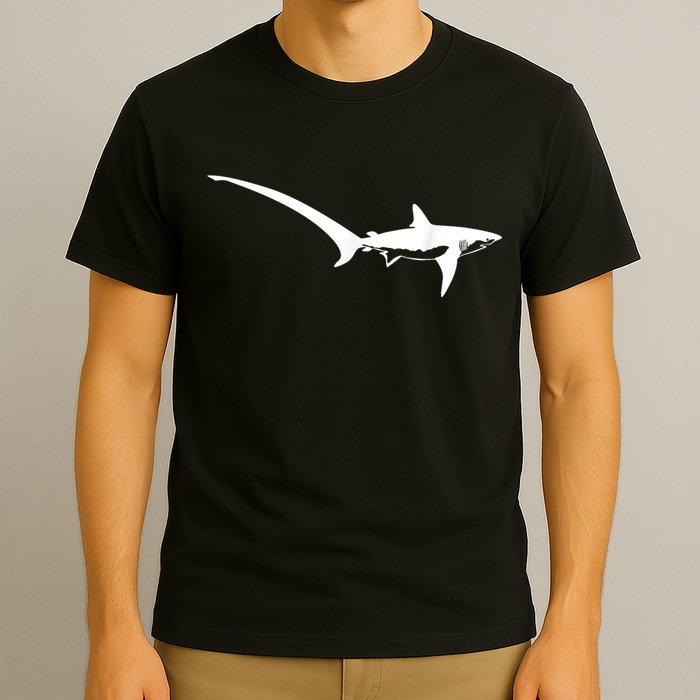 Thresher Shark Silhouette Simple Shark Design T-Shirt