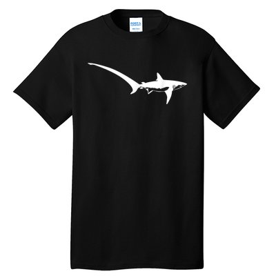 Thresher Shark Silhouette Simple Shark Design Tall T-Shirt