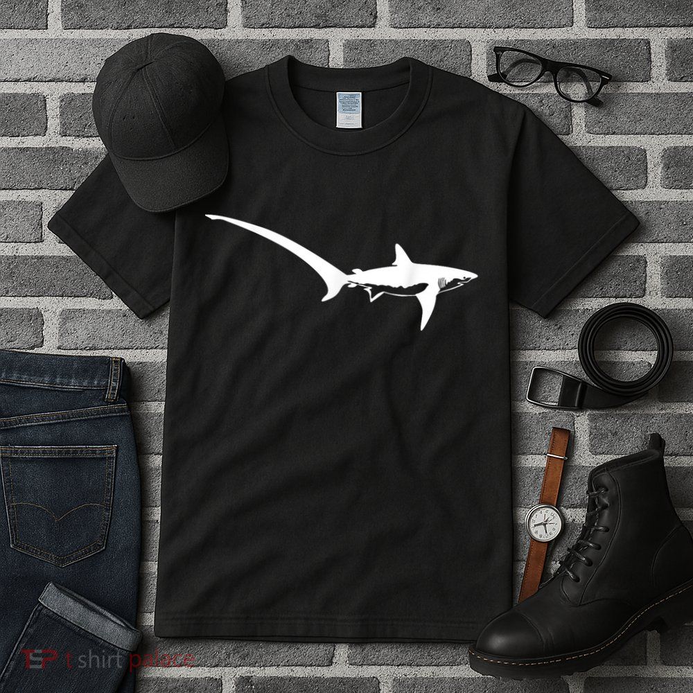 Thresher Shark Silhouette Simple Shark Design Tall T-Shirt