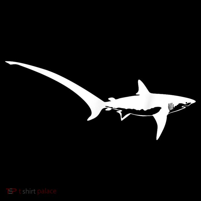 Thresher Shark Silhouette Simple Shark Design Button