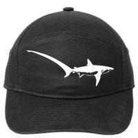 Thresher Shark Silhouette Simple Shark Design 7-Panel Snapback Hat