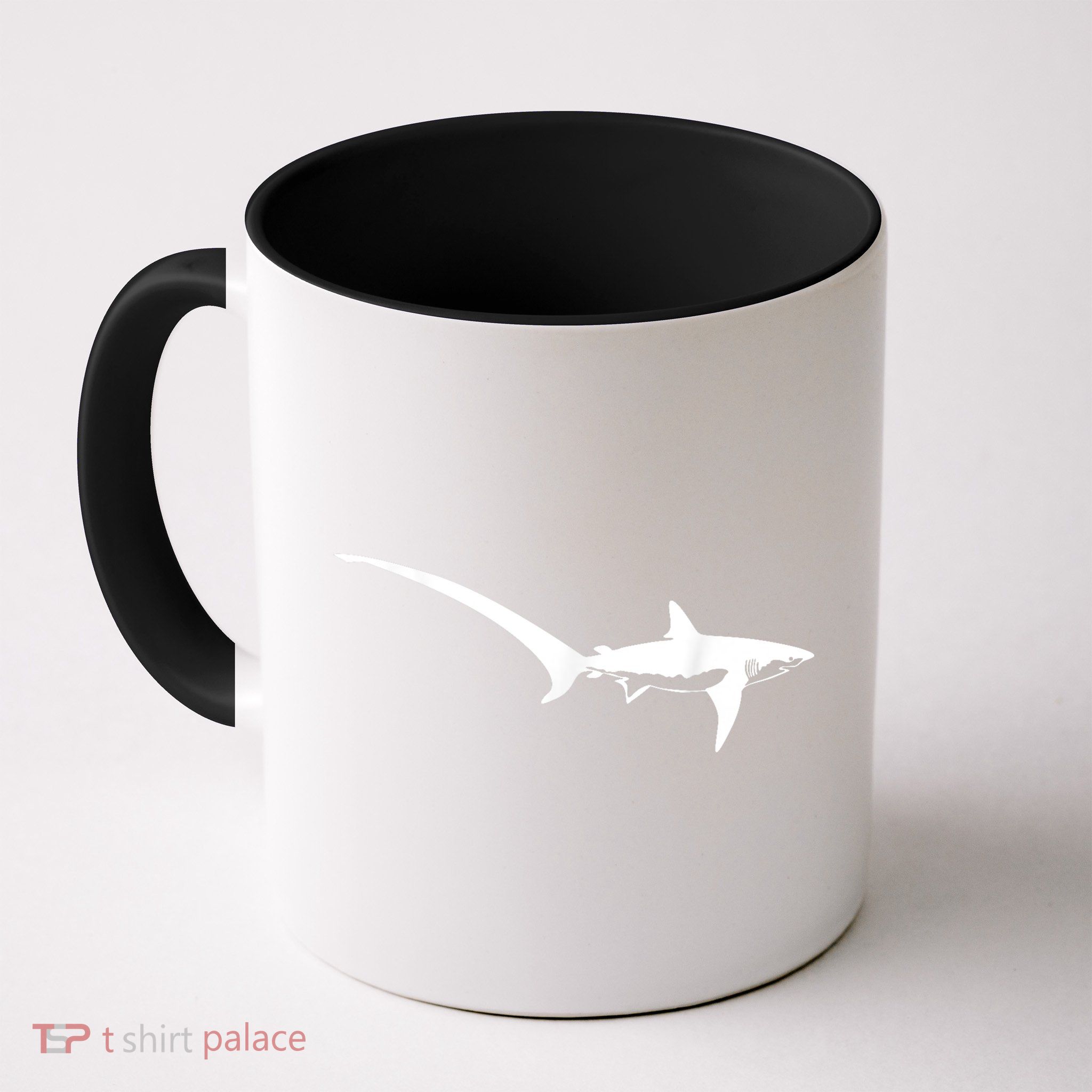 Thresher Shark Silhouette Simple Shark Design Mug