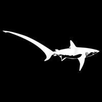 Thresher Shark Silhouette Simple Shark Design Drawstring Bag