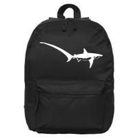 Thresher Shark Silhouette Simple Shark Design 16 in Basic Backpack