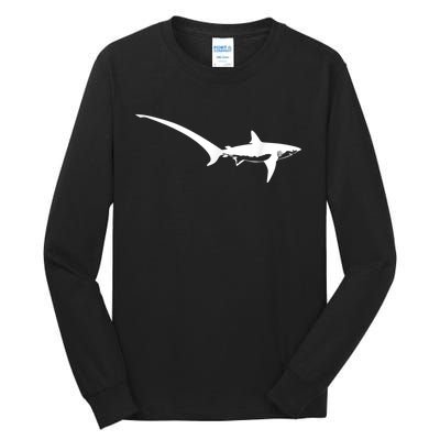 Thresher Shark Silhouette Simple Shark Design Tall Long Sleeve T-Shirt