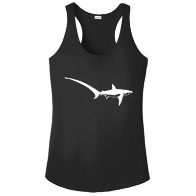 Thresher Shark Silhouette Simple Shark Design Ladies PosiCharge Competitor Racerback Tank