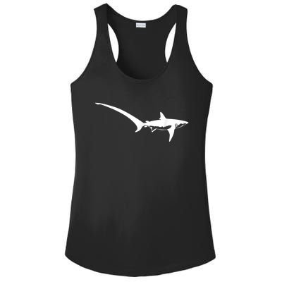 Thresher Shark Silhouette Simple Shark Design Ladies PosiCharge Competitor Racerback Tank