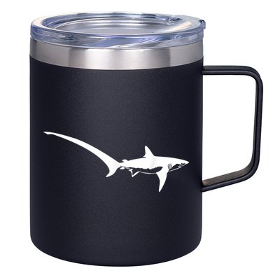 Thresher Shark Silhouette Simple Shark Design 12oz Stainless Steel Coffee Mug