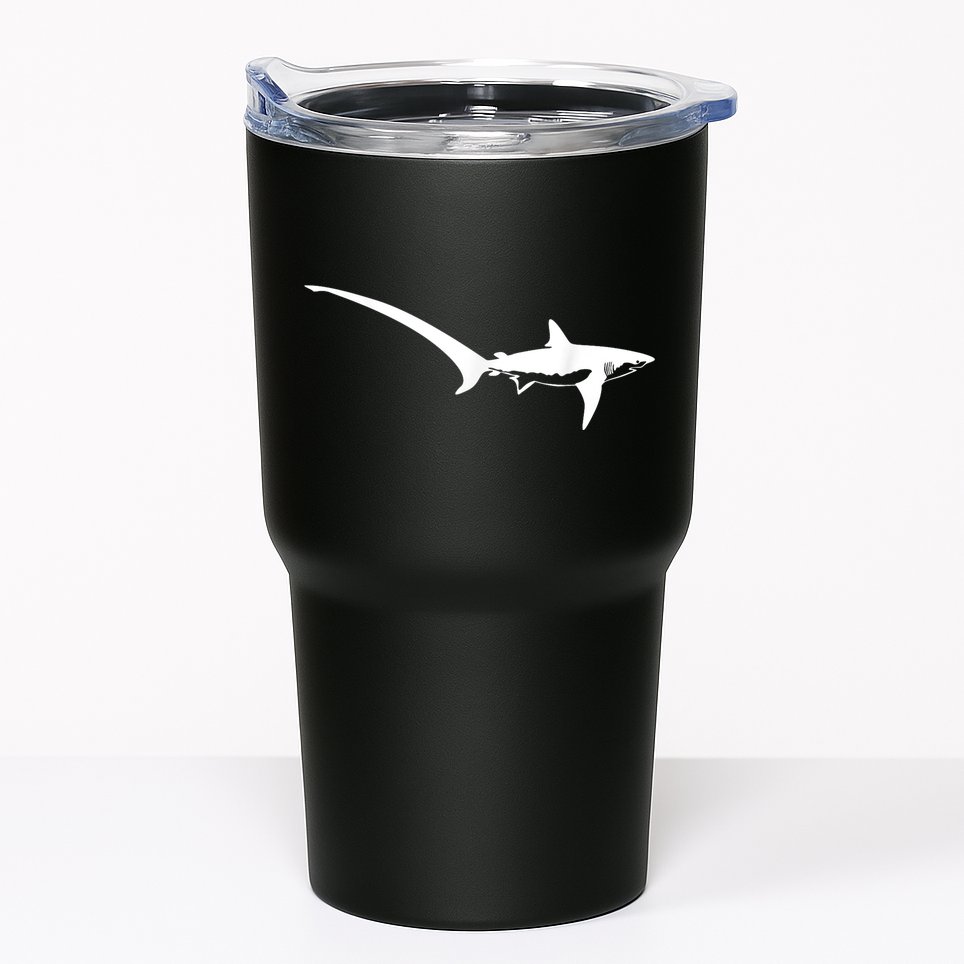 Thresher Shark Silhouette Simple Shark Design Tumbler
