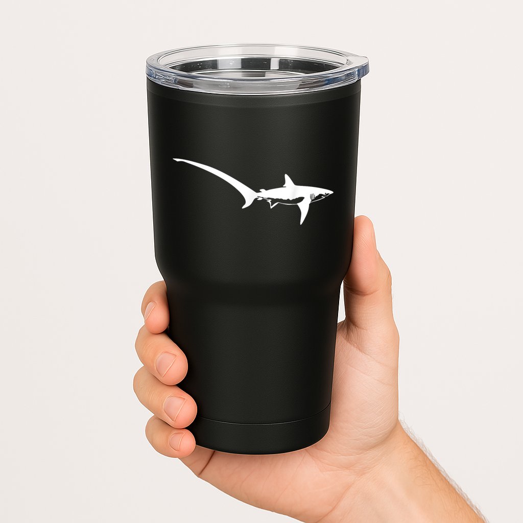 Thresher Shark Silhouette Simple Shark Design Tumbler