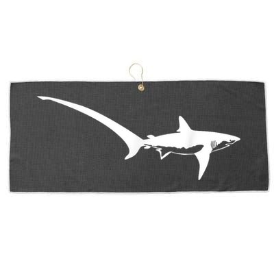 Thresher Shark Silhouette Simple Shark Design Large Microfiber Waffle Golf Towel