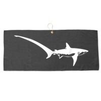 Thresher Shark Silhouette Simple Shark Design Large Microfiber Waffle Golf Towel