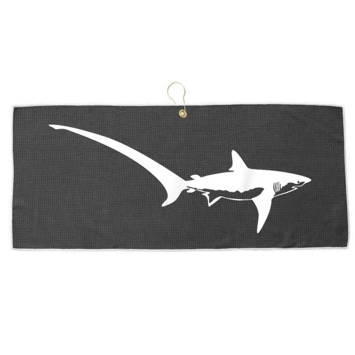 Thresher Shark Silhouette Simple Shark Design Large Microfiber Waffle Golf Towel