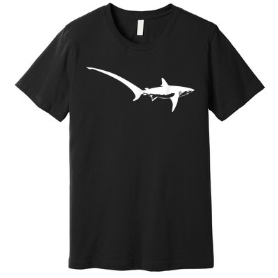 Thresher Shark Silhouette Simple Shark Design Premium T-Shirt