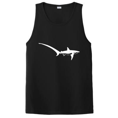 Thresher Shark Silhouette Simple Shark Design PosiCharge Competitor Tank