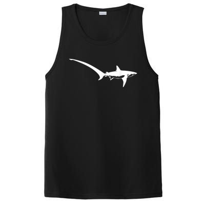 Thresher Shark Silhouette Simple Shark Design PosiCharge Competitor Tank